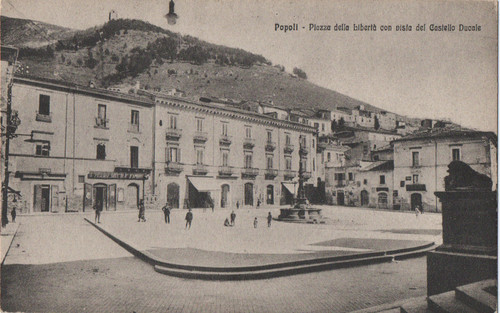 Cartolina popoli piazza - cartolina,